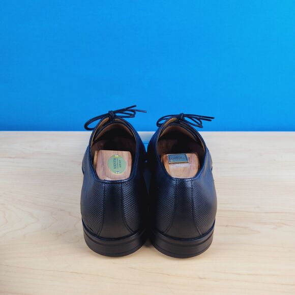HUGO BOSS Kensington Mens‎ Size 6.5 Derby Shoes Black Embossed Leather formal main image 5